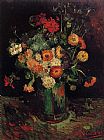 Vincent van Gogh Vase with Zinnias and Geraniums painting